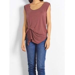 NWOT Mod Ref Purple Sleeveless Blouse Cinched Waist Medium